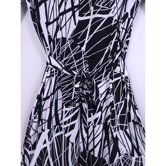 Emma & Michele SMALL Black And White Wrap Dress Woman’s - Picture 10 of 10